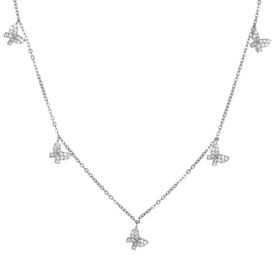 Necklace butterfly with zirconia