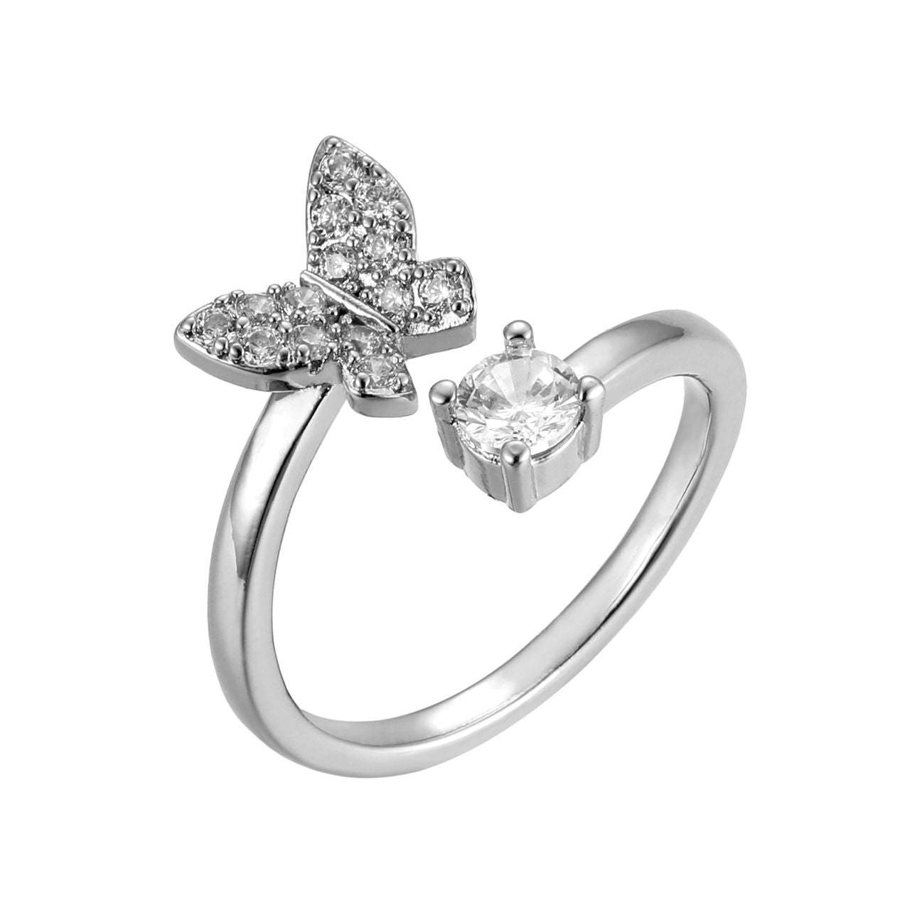 Ring butterfly with zirconia