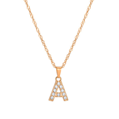 Letter necklace with zirconia