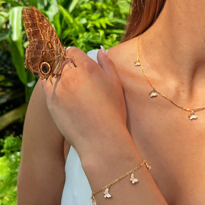 Halskette Schmetterling mit Zirkonia
