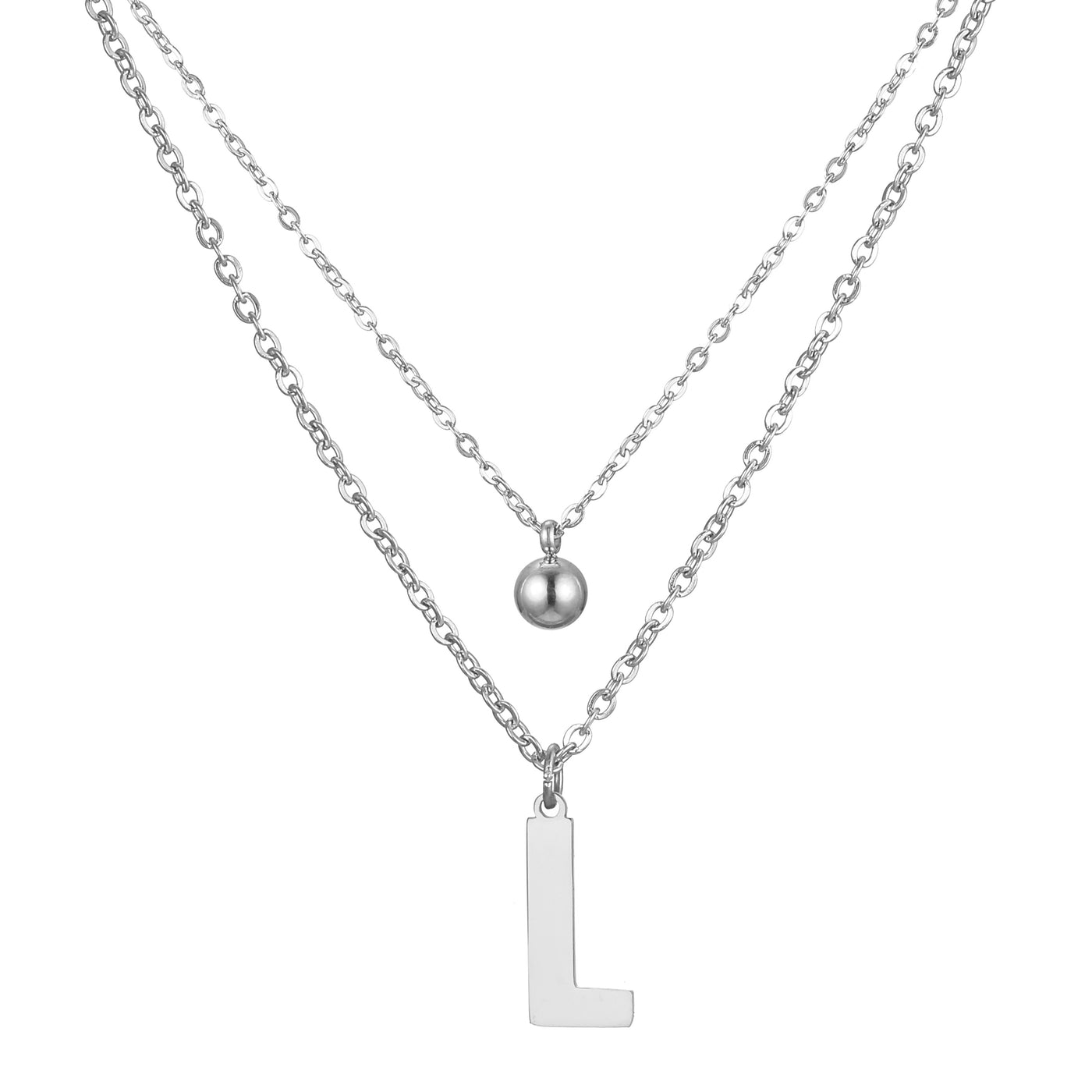 Layer Necklace with Letter