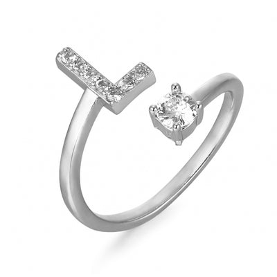 Letter ring with zirconia