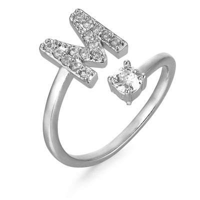 Letter ring with zirconia