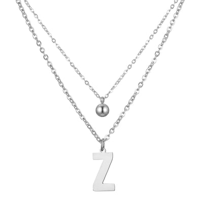 Layer Necklace with Letter